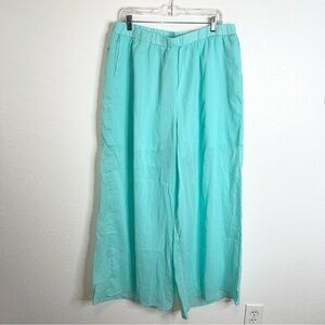 Eloquii wide leg pants women’s Size 14 Trousers Lightweight Lined High Rise b24